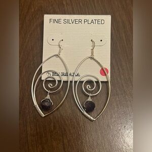 Fine Silver Plated Teardrop Spiral
Earrings
